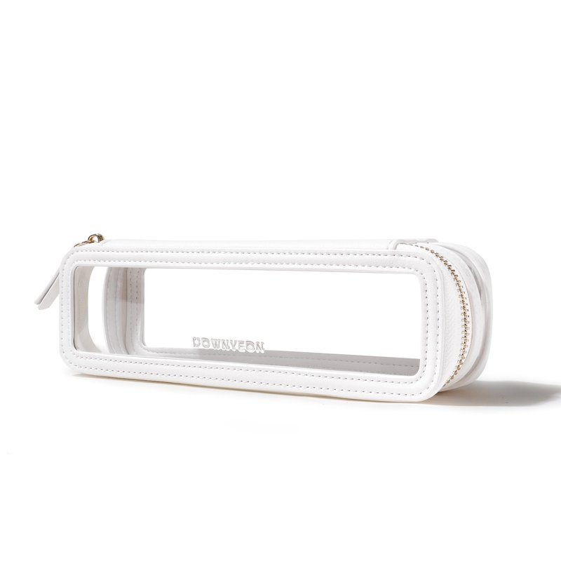 ROWNYEON Small Waterproof Toiletry Organizer Train Case, CLear Travel Makeup Bag for Women，Transparent Cosmetic Bag，Portable Makeup Case Organizer (White)