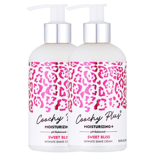 Coochy Plus Intimate Shaving Cream MOISTURIZING Plus SWEET BLISS For Pubic, Bikini Line, Armpit - Rash-Free With Patent-Pending Formula â Prevents Razor Burns & Bumps, In-Grown Hairs, Itchiness 2 Pack