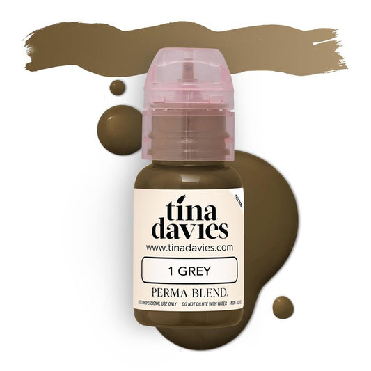 Tina Davies Professional X Perma Blend Brow Pigment - Permanent Eyebrow Makeup - Colours Heal True to Tone - High Retention - Grey, 1/2oz