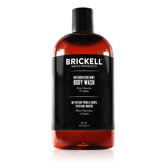 Brickell Men's Invigorating Body Wash for Men, Deep Cleaning Shower Gel with Aloe, Jojoba, and Vitamin E, Scented (Invigorating Mint, 16 oz)