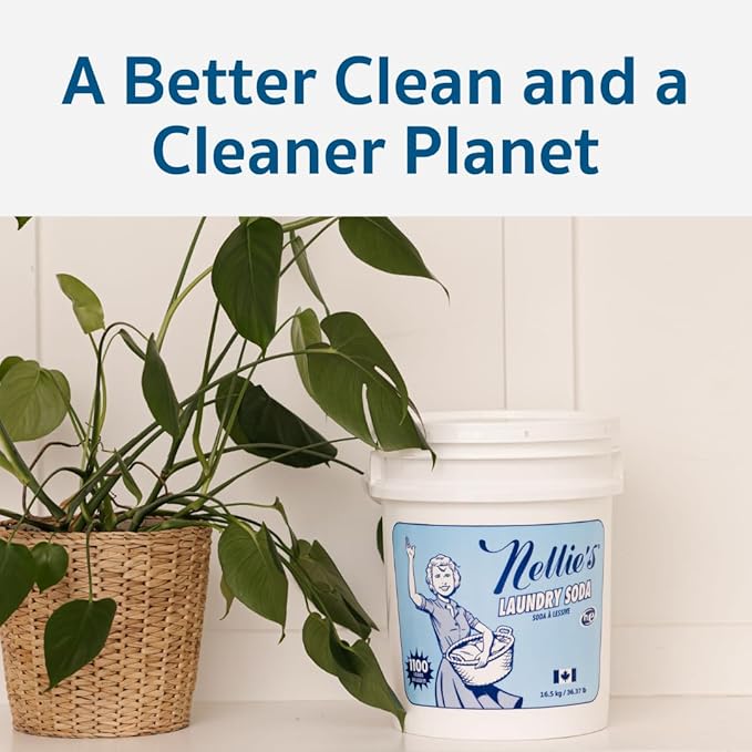 Nellie’s Laundry Soda – Concentrated Powdered Detergent for 1,100 Loads – Fragrance-Free & Septic Safe – Dissolves Easily and Rinses Clean with No Residue (Made in Canada)