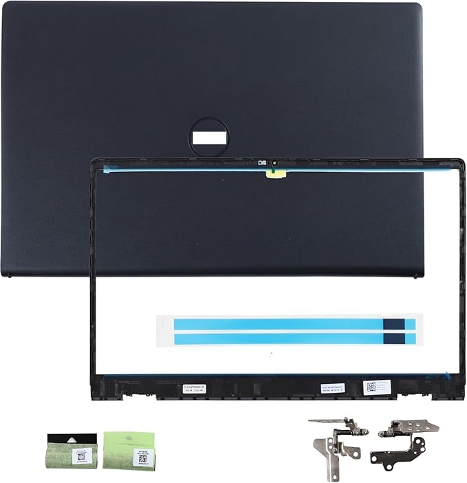LCD Back Cover Top Case Lid with Front Bezel Frame with Hinges Shaft Cover Replacement for DELL Inspiron 15 3510 3511 3515 3520 3525 Laptop, 00WPN8 0WPN8 09WC73 9WC73 AP3LE000901 Two Adhesive Strips
