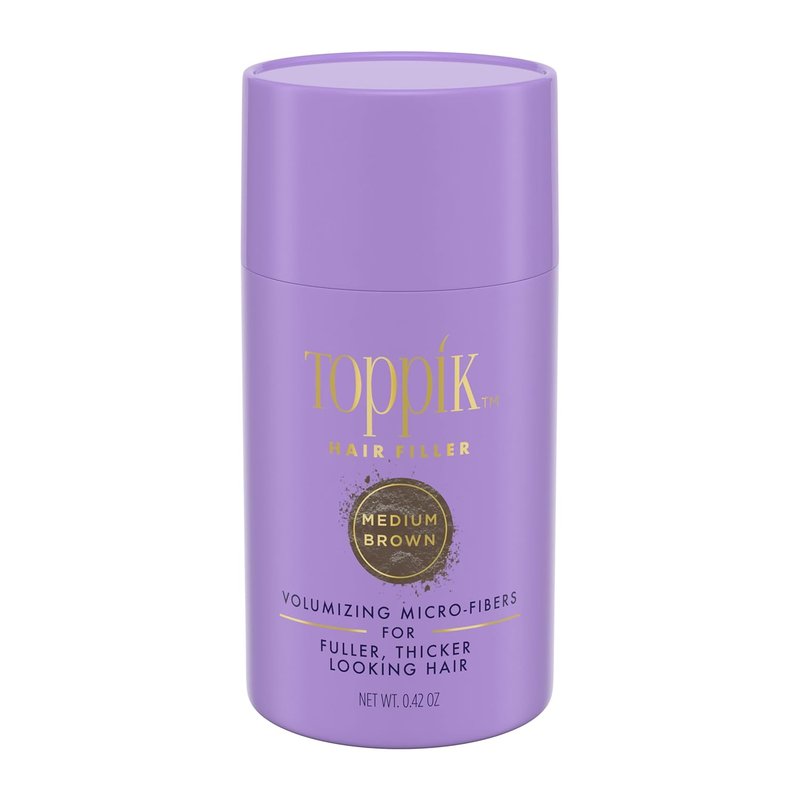 Toppik Hair Filler - Medium Brown Hair Thickening Powder, 12G | Boost Volume & Conceal Thinning Hair