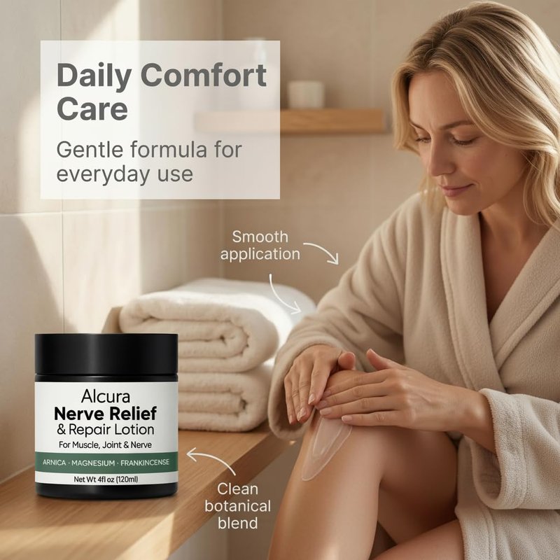 Peehss Alcura Nerve Cream, Revive Neuropathy Lotion with Arnica & Magnesium for Knee, Lumbar, Neck, Hand and Foot, 4 oz,1 Pcs