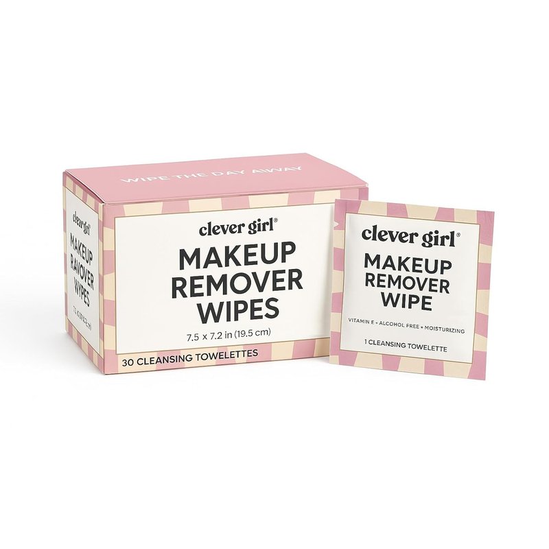 Individually Wrapped Makeup Remover Wipes with Micellar Water, Green Tea Extract, Aloe & Vitamin E - Travel Sized Individual Micellar Cleansing Wipes Unscented (30 Pack)