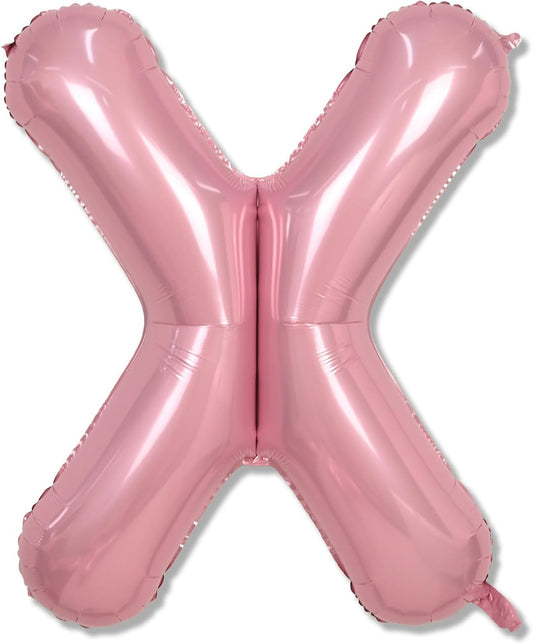Skiennix 40" Giant Pastel Pink Letter X Balloon - Customizable Mylar Foil Decoration for Birthday Parties