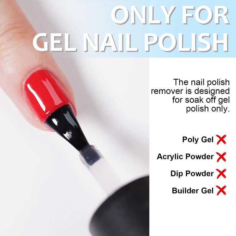 Quick Gel Nail Polish Remover Kit - Fast-Acting 15ml Formula | Includes Latex Tape, Mini Nail File & Cuticle Pusher