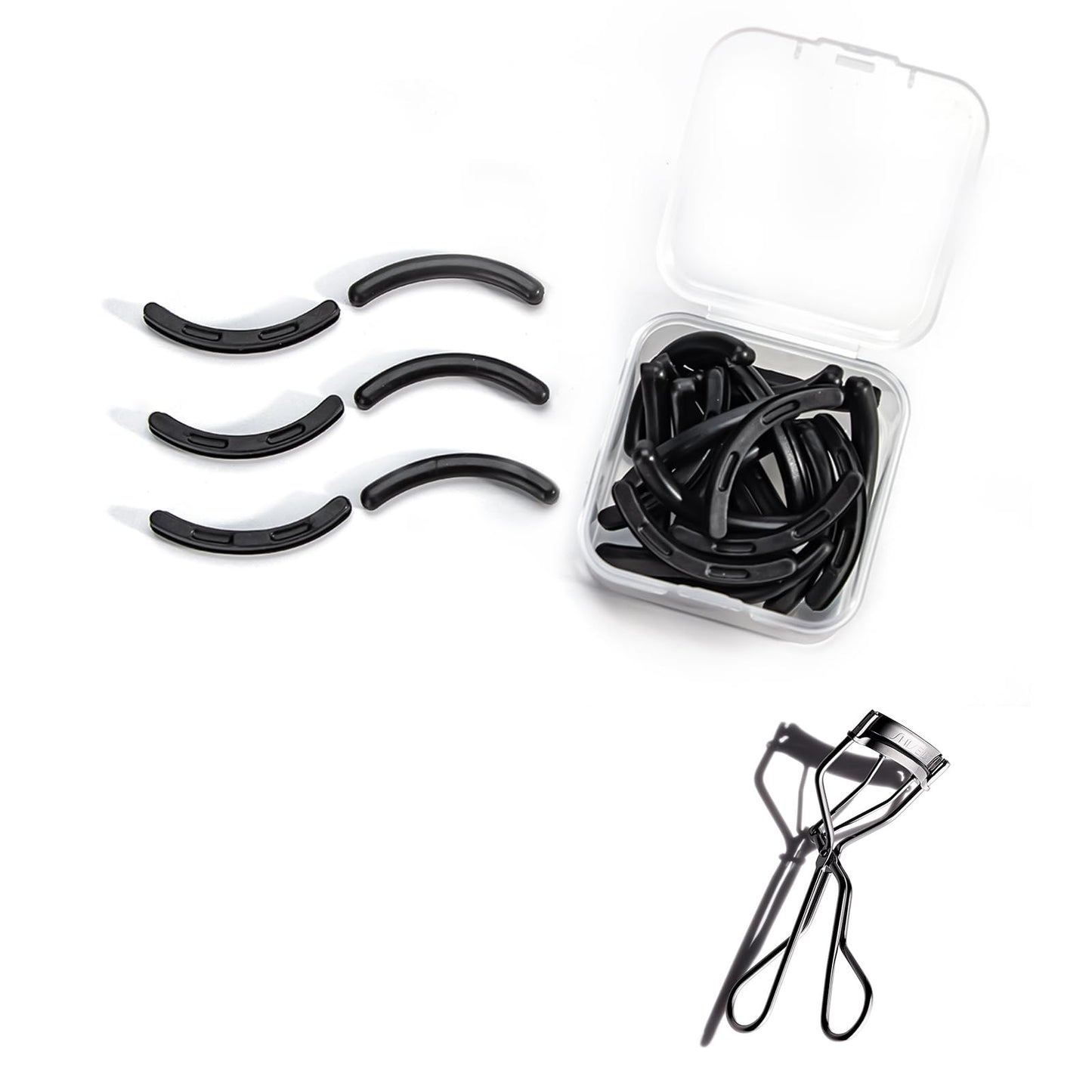 Eyelash Curler Refills Compatible with shu uemura,Eyelash Curler Pads 24PCS,Silicone Lash Curler Refill Pads Compatible with shu uemura (Black)
