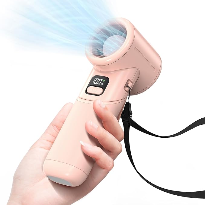 Portable Handheld Turbo Fan丨5 Speed Foldable Hand Fans丨Max 20 Hours Runtime丨Rechargeable Mini Pocket Cooling Fan for Travel, Outdoor Activities, Gifts for Women