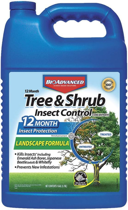 BioAdvanced 701525A 12 Month Tree & Shrub Insect Killer, 1-Gallon, Landscape Formula Concentrate