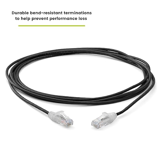 TRUECABLE Cat6 Component Rated Patch Cable, Unshielded (U/UTP), 10ft, Black, 28AWG Stranded Pure Copper, Snagless 10G High-Speed Ethernet Cable, PoE++ 4PPoE 100W, UL Listed, RoHS-3, 1 Pack