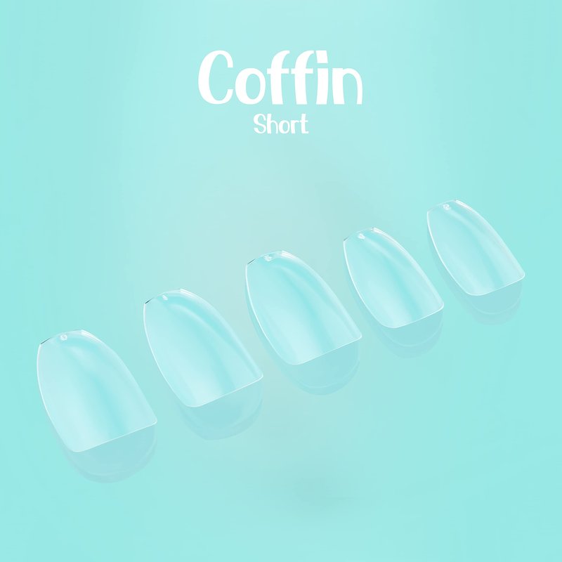 Coffin Short | Perfect Soft Gel Intro Starter Kit | Professional Kit | NABulous | Soft Gel Tips Kit | Coffin Ballerina Shape | Short Length | Salon Quality (Coffin Short)