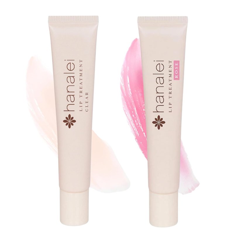 Hanalei Lip Treatment Bundle - Clear & Rose | Nourishing Kukui Oil, Shea Butter & Agave for Soft, Hydrated Lips