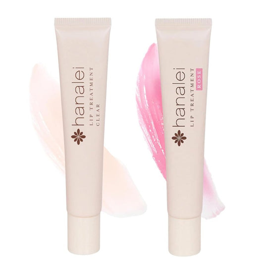 Hanalei Lip Treatment Bundle - Clear & Rose | Nourishing Kukui Oil, Shea Butter & Agave for Soft, Hydrated Lips