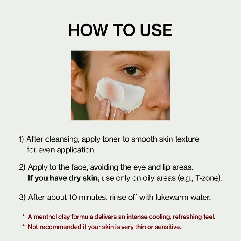 SHANGPREE CC Clear Fit Mask, Moisture Cream Clay Mask, 61.79% Fermented Minerals, Purifies Pores and Sebum, Smooths Texture, For Dull Skin, 70g / 2.46 oz.
