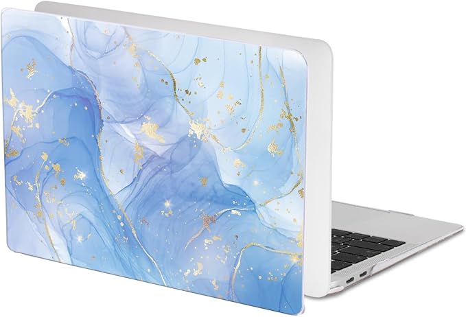 LCMOCICO Compatible with MacBook Air 13 inch Case 2021 2020 2019 2018 M1 A2337 A2179 A1932 with Retina Display & Touch ID, Pattern Plastic Hard Shell Case Keyboard Cover Screen Flim, Blue Marble