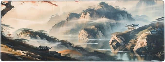 PPZCXWP Large Mouse Pads Anime Landscape Mountain Wilderness Wonderland Non-Slip Rubber Base Gaming Mousepad, Keyboard and Mouse Pad with Stitched Edges,PC Desk Mat for Game,Work,Office(31.5"*11.8")