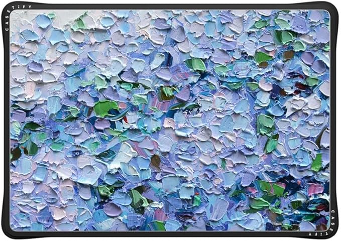 CASETiFY Impact MacBook Air 15" (M2-M5) Case [Cushioned Impact Corners/Scratch-Resistant/Anti-Slip Grip] - Nantucket Blue Hydrangeas - Clear Black