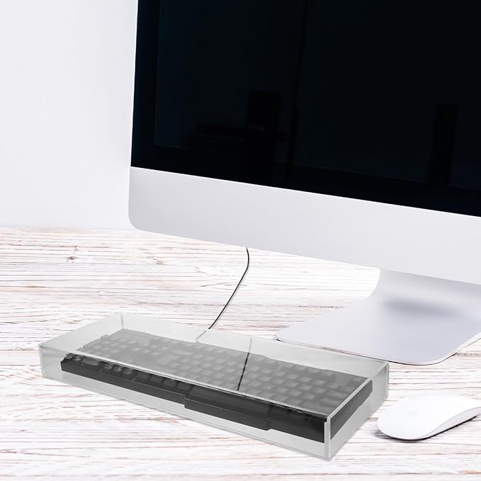DOITOOL Keyboard Protective Case Dust Hood Transparent Cover for Household Keyboards 18.89X7.08X1.96In Protects against Dust Water Pets and Spills