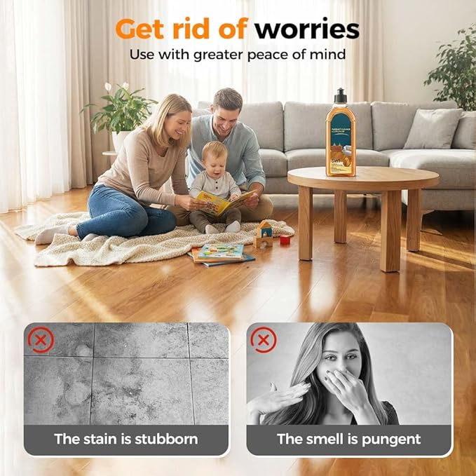 5-in-1 Hardwood Floor Cleaner & Shine Enhancer â All-in-One Stain, Odor & Grease Remover for Wood, Tile, Laminate Floors â Waxing & Shine Restoration for Home, Kitchen, Bathroom (500ML-1PCS)