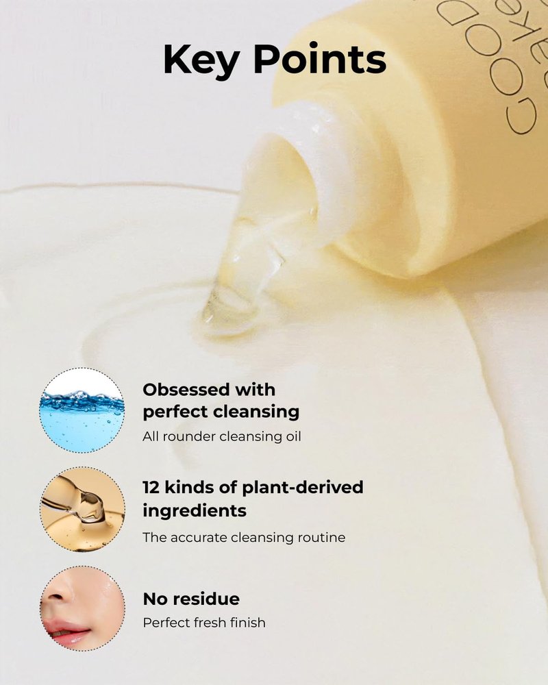Good Bye Makeup Cleansing Oil - Pore Care & Daily Exfoliation | 6.76 fl oz, Lightweight Formula for Sensitive Skin