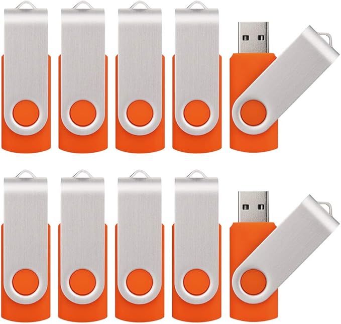 KALSAN 50 Pack 8GB USB Flash Drives - 50 Pack USB 2.0 Memory Sticks - Orange