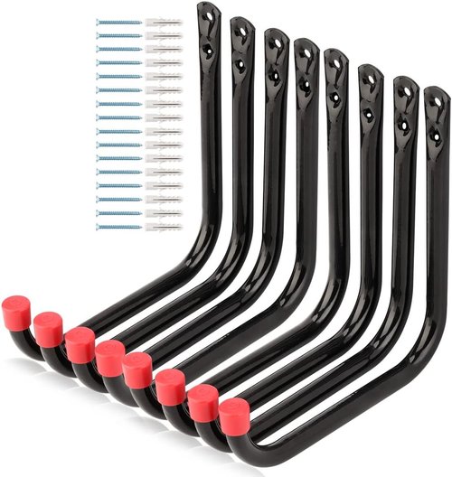 Heavy Duty Garage Storage Hooks by [Brand Name] - 8 Pack Wall Hangers for Tools, Bikes & More | 6.7 x 6.7 x 0.5 Inches