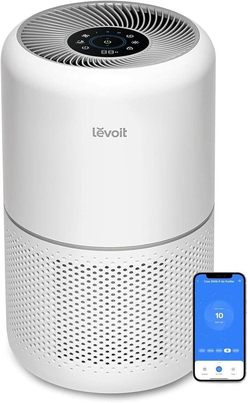 LEVOIT Air Purifier - HEPA Filter with Sleep Mode & Smart WiFi | Quiet Cleaner for Allergies, Pets, Dust - Core300S-P, White