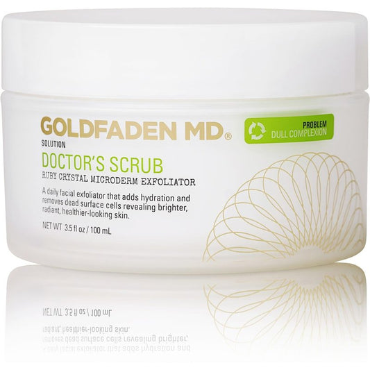 Goldfaden MD Doctors Scrub – Ruby Crystal Microderm Exfoliator – Daily Face Polish with Hyaluronic Acid & Seaweed Extract – Brightens, Smooths Texture & Reduces Appearance of Pores – 3.5 fl oz