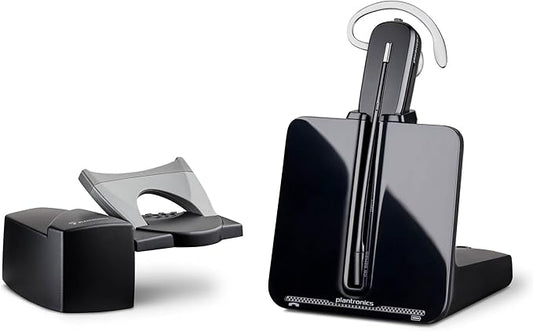 Plantronics Poly CS540A Convertible DECT Headset - Mono - Wireless - DECT - 393.7 ft - Over-the-Ear - Monaural - in-Ear - Noise Cancelling Microphone - Noise Canceling - Black - TAA Compliant