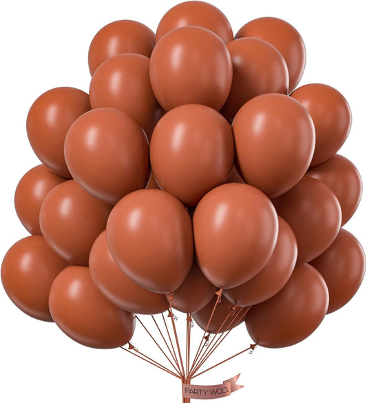 PartyWoo Brown Balloons - 50 Pcs 12 Inch Dark Brown Latex Helium Balloons for Weddings & Celebrations