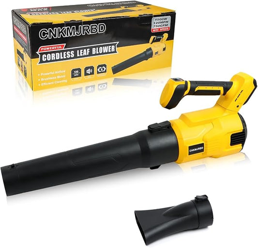 Cordless Leaf Blower - 1500W Brushless,120MPH Speed/750CFM Volume.Compatible with Dewalt 20V Max Battery (Battery Not Included) for Lawn, Garden & Driveway Cleaning