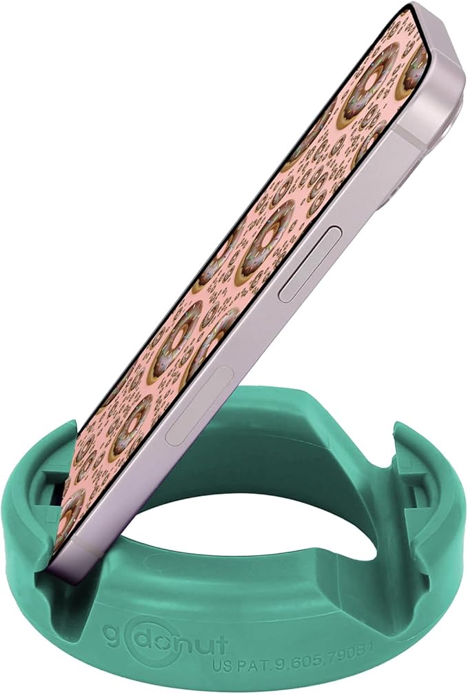 GoDonut Original – Phone and Tablet Stand – Compatible with Devices UP to 0.5" Thick Including Protective Cases - for use at Work, at Home, Travel and on-the-go - Hunter Green