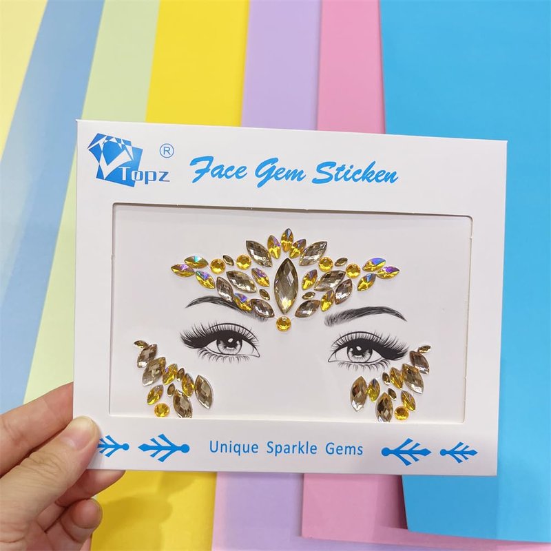 face gems silver gold halloween makeup face jewels body glitter rhinestone rave festival face body temporary tattoos felf-adhesive crystal sticker for music festivals bohemian