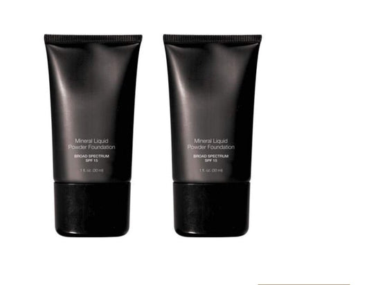 Beauty Deals Mineral Liquid Powder Foundation Broad Spectrum SPF 15 Pack of 2 (Almond)