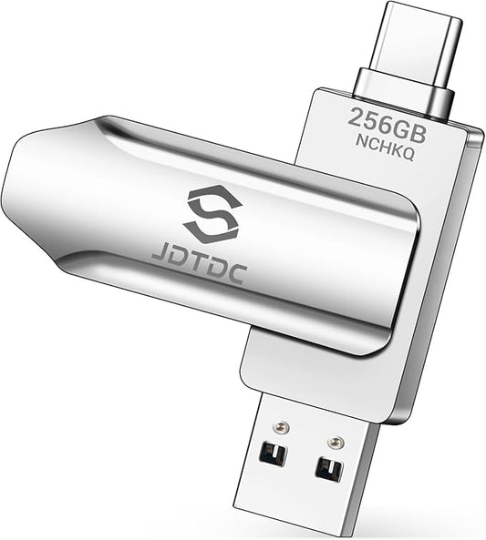 256GB Photo-Stick-iPhone-17/16/15-Flash-Drive iPhone USB C Memory Stick One-Click Backup Photos Videos & Contacts Secure-External-Storage-iPad-Photo-Backup-Thumb-Drive Android-Photo-Storage-Stick