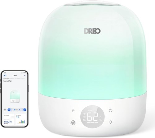 DREO Humidifier for Bedroom - Ultra Quiet 28dB Cool Mist with 30H Runtime & RGB Night Light | Perfect for Baby & Nursery