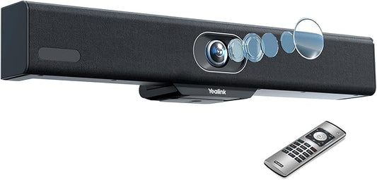 Yealink MeetingBar A10 4K Video Conference Room System with 120 Wide Angle Camera AI Auto Framing Conference Webcam with 8 Mics Arrays Speaker Tracking Noise Cancellation Teams Zoom Certified