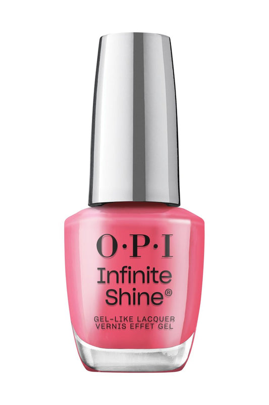 OPI Infinite Shine Strawberry Margarita | Opaque Bright Pink Crème Long Wear Gel Like Nail Polish | Vegan, Long Lasting, Streak Free
