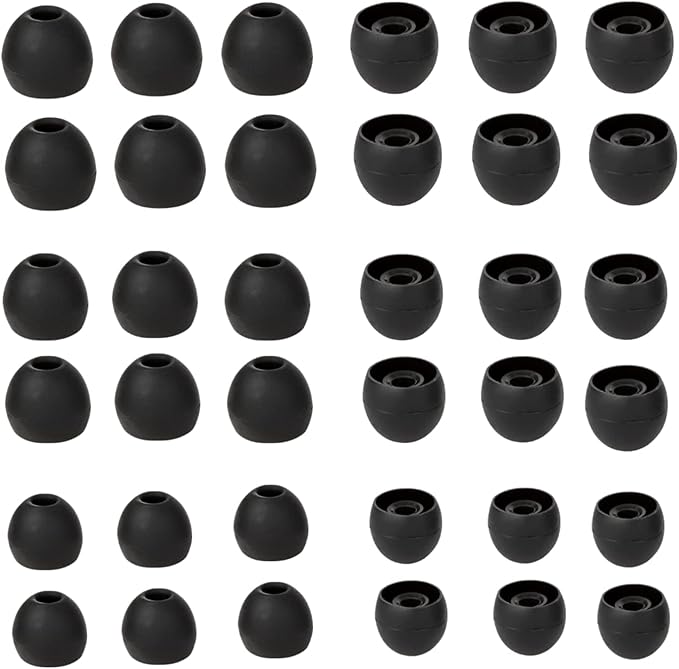 CYADCI Silicone Earbud Replacement Tips Earbud Tips Ear Bud Covers for Fit Most in-Ear Earbuds(Inner Hole 3.8mm -5.5mm) Headphone Rubber Tips Eartips 18 Pairs S M L