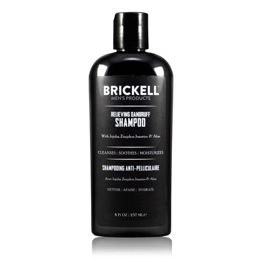 Brickell Men's Relieving Dandruff Shampoo For Men, Soothes and Eliminates Dandruff With Salicylic Acid, Ziziphus Joazeiro, and Aloe, 8oz, Scented