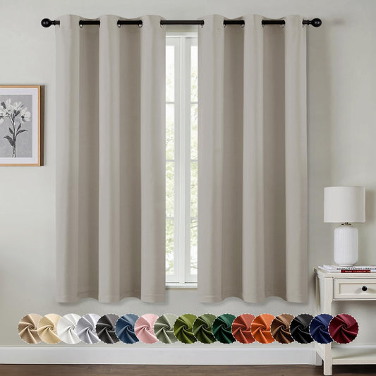 MIULEE Blackout Curtains - Thermal Insulated Room Darkening Drapes for Bedroom | 40 x 45 Inches, 2 Panels