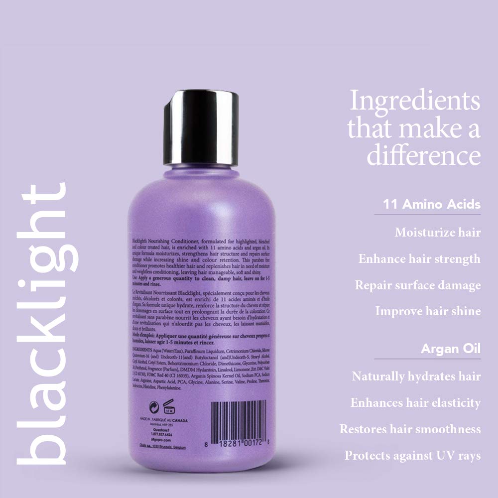 Oligo Professionnel - Blacklight Nourishing Conditioner for blondes - Sulfate free Vegan - For color treated hair - Hydrating formula with Argan oil - 8.5 oz