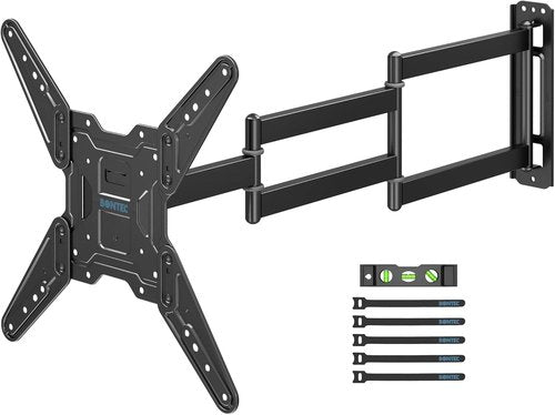 BONTEC TV Wall Mount - Full Motion Swivel Design for 26–65 Inch Screens | Heavy Duty Bracket, Max VESA 400x400, Holds 77 lbs