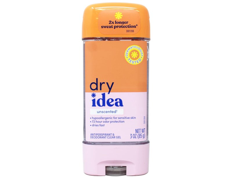 Dry Idea Clear Gel Anti-Perspirant & Deodorant, Advanced Dry, Unscented Hypo-Allergenic, 3.0 Ounce Tubes Packaging May Vary (Pack of 4)