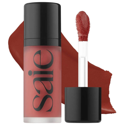 Saie Dew Liquid Blush for Cheeks - Hydrating Cream Blush Stick with a Blendable + Buildable Formula - Skincare Infused Dewy Cheek Tint for a Natural Flush - Glowy Makeup Essential - Spicy (.40 oz)