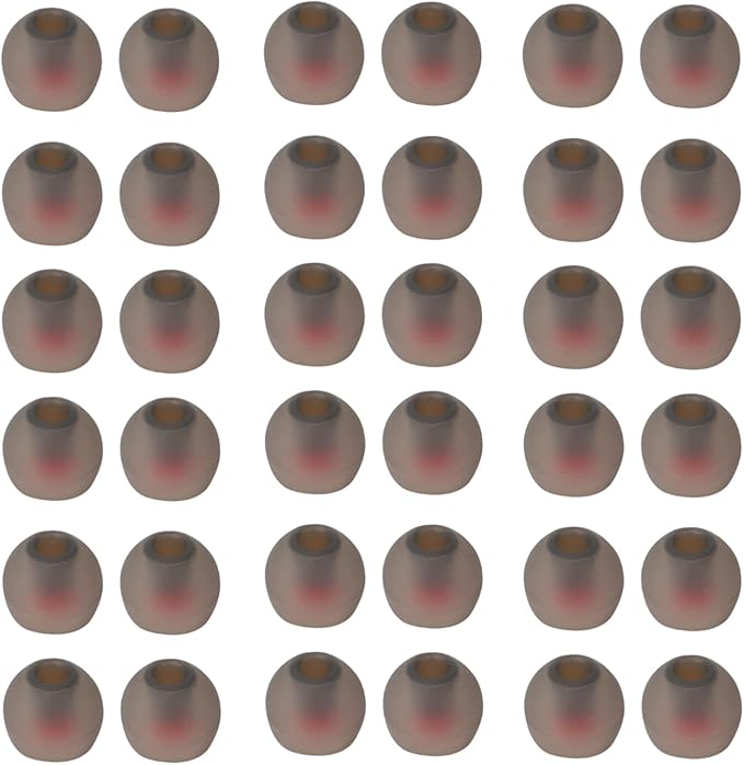 CYADCI 36 Pieces Large Earbud Tips Soft and Comfortable Ear Bud Replacement Pieces Silicone Fit Most in-Ear Headphones，Inner Hole 3.8mm -5.5mm，Black and Red Replacement Earbuds Silicone Tips