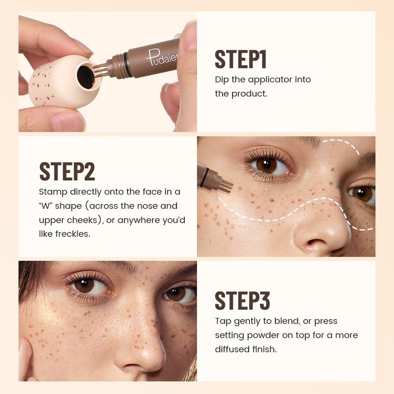 MINXUEYEN Freckle Stamp - Waterproof Faux Freckle Pen, Natural-Looking Lifelike Freckle Makeup, 5-Point Quick Dry Long-Lasting Magic Fake Freckles Marker for Sunkissed Makeup (04)