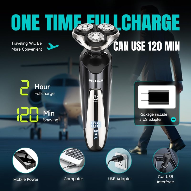 PRITECH Electric Razor for Men Rotary Electric Shavers for Men