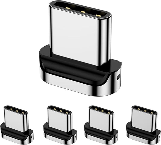 CNakdDG Magnetic Connector Tips Head for USB-C Android Devices (5 Pack), only Compatible 3A Magnetic Charging Cable